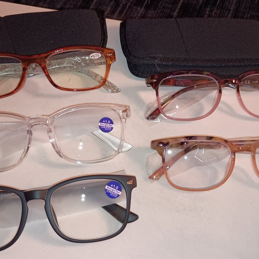 5 Pairs Blue Light Reading Glasses